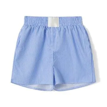 Womens Y2k Gingham Boxer Shorts Striped Plaid Elastic Low Waist Pajamas Shorts Pj Cute Lounge Bottoms Summer Sleepwear