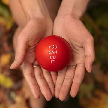 Elibia Set of 3 Motivational Stress Balls for Adults and Kids - Hand Exercise Balls Grip Strengthener Hand Therapy Ball - Squishy Stress Balls for Adults Anxiety Stress Relief Toys for Teens