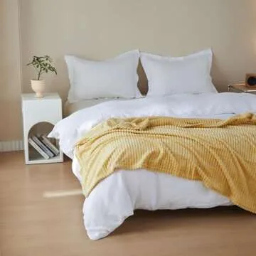 Simple&Opulence Yellow Throw Blanket for Couch-Super Soft Fluffy Blankets for Women 50x70 Inches Cozy Lightweight Fleece Blanket for Home Decor