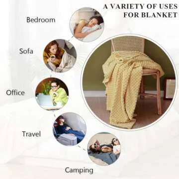 Simple&Opulence Yellow Throw Blanket for Couch-Super Soft Fluffy Blankets for Women 50x70 Inches Cozy Lightweight Fleece Blanket for Home Decor