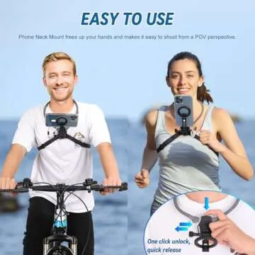 ITEFDTUTNE Magnetic Neck Mount for Phones & Vloggers