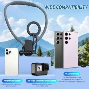 ITEFDTUTNE Magnetic Neck Mount for Phones & Vloggers
