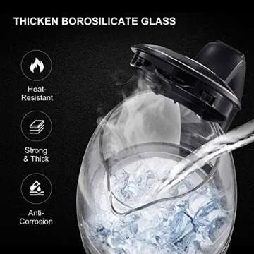 1.7L Temperature Control Electric Kettle, Bonsenkitchen Glass Tea Pot with Keep Warm Function, Auto Off & Boil Dry Protection, Fast Boling Water Heater with Color Changing LED Indicator for Tea