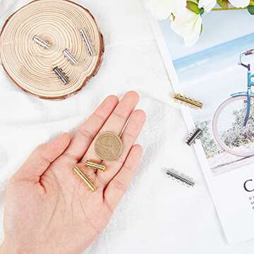 PH PandaHall 10 Sets Slide Clasp Lock, Multi Strand Slide Magnetic Tube Clasps Bracelet Necklace Connectors Layering Clasp for Layered Necklace Bracelet Making (3 Strands & 5 Strands)