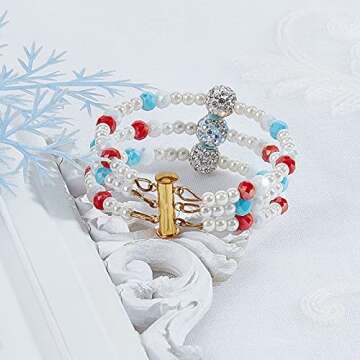 PH PandaHall 10 Sets Slide Clasp Lock, Multi Strand Slide Magnetic Tube Clasps Bracelet Necklace Connectors Layering Clasp for Layered Necklace Bracelet Making (3 Strands & 5 Strands)