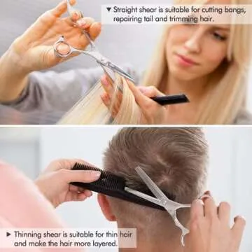 Professional Hair Cutting Scissors Set 11Pcs Haircut Scissors Thinning Shears Multi-Use Haircut Kit Hairdressing Scissors Hair Cutting Shears for Barber Salon Home Hair Shears for Women Men