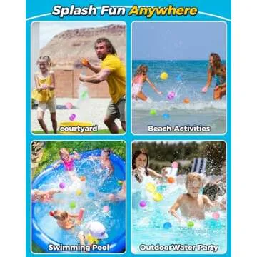 SOPPYCID Reusable Magnetic Water Balloons, Silicone Self Sealing Water Balls, Quick Refill Soft Water Bombs for Outdoor Summer Splash Party, Water Fight Game 12Pack