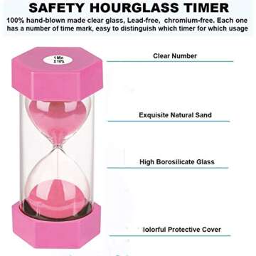 2 Minute Sand Timer Hourglass SuLiao: Colorful Sand Watch, Lager Pink Sand Clock, Reloj de Arena 2 M...