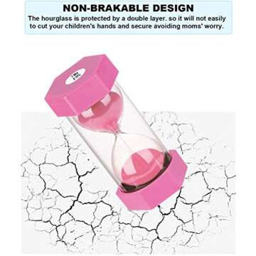 2 Minute Sand Timer Hourglass SuLiao: Colorful Sand Watch, Lager Pink Sand Clock, Reloj de Arena 2 Minuto, Plastic Hour Glass Sandglass Timer for Kids, Games, Classroom, Kitchen, Decoration