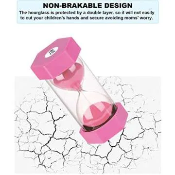 2 Minute Sand Timer Hourglass SuLiao: Colorful Sand Watch, Lager Pink Sand Clock, Reloj de Arena 2 Minuto, Plastic Hour Glass Sandglass Timer for Kids, Games, Classroom, Kitchen, Decoration