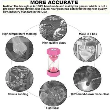 2 Minute Sand Timer Hourglass SuLiao: Colorful Sand Watch, Lager Pink Sand Clock, Reloj de Arena 2 Minuto, Plastic Hour Glass Sandglass Timer for Kids, Games, Classroom, Kitchen, Decoration