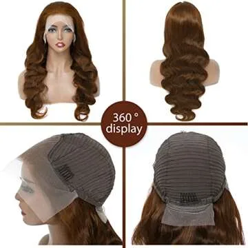 Miss Alle Chocolate Brown Lace Front Wig Human Hair 150% Density Auburn 13X4 Body Wave Lace Front Wig Human Hair Colored Hd Transparent Glueless Wigs Pre Plucked 20Inch