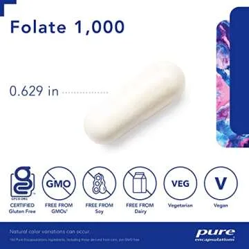 Pure Encapsulations Folate 1000 - Heart Health Supplement