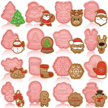 16 Pieces Christmas Cookie Cutters - 3D Mini Festive Shapes for Holiday Baking