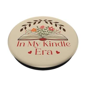In My Kindle Era Botanical Flowers Book Lover PopSockets Adhesive PopGrip