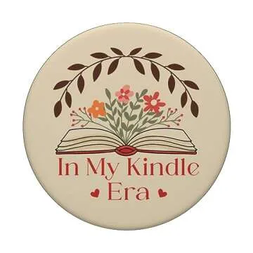 In My Kindle Era Botanical Flowers Book Lover PopSockets Adhesive PopGrip