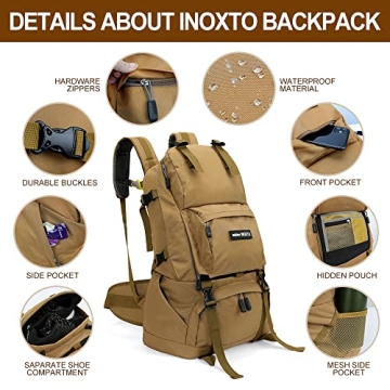 INOXTO 40L Waterproof Hiking Backpack for All Adventures