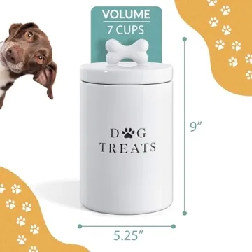 Rustic Ceramic Dog Treat Jar - Airtight and Stylish