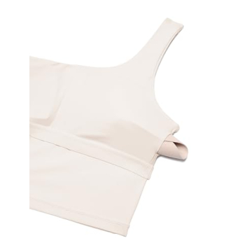 CRZ YOGA Women One Shoulder Longline Sports Bra - Milky White