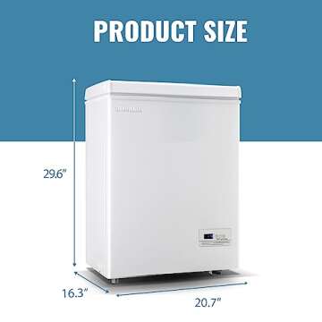 DEMULLER Chest Freezer Small Deep Freeezer with 2 Removable Baskets, Compact Freezer with Digital Control Panel accurate to 1 ℉, Mini Freezer for Homes Garages Basements White