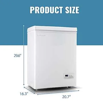 DEMULLER Chest Freezer Small Deep Freeezer with 2 Removable Baskets, Compact Freezer with Digital Control Panel accurate to 1 ℉, Mini Freezer for Homes Garages Basements White