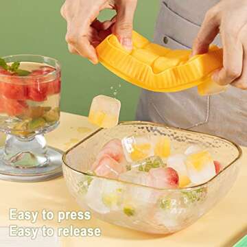 Mini Ice Cube Trays for Freezer, Silicone Ice Cube Trays with Lid for Mini Fridge, Small Ice Cube Molds, Ice Trays with Covers for Cocktails or Whiskey, BPA Free, Flexible & Easy Release - 3 Pack