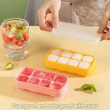 Mini Ice Cube Trays for Freezer Space-Saving Silicone Molds