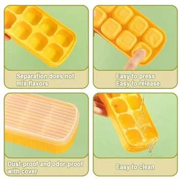Mini Ice Cube Trays for Freezer Space-Saving Silicone Molds