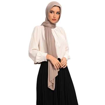 Txmout Hijab Scarfs for Women Premium Jersey Hijab Hijab for Women Muslim Cotton Hijab (Sand)