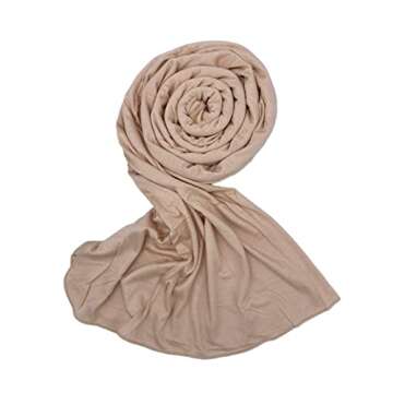 Txmout Hijab Scarfs for Women Premium Jersey Hijab Hijab for Women Muslim Cotton Hijab (Sand)