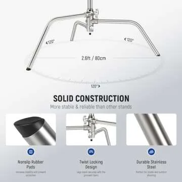 Neewer Heavy-Duty C-Stand with Extension Arm for Photography