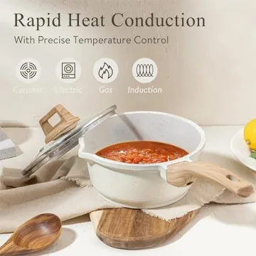 CAROTE Nonstick Sauce Pan Set PFOA Free Easy Clean