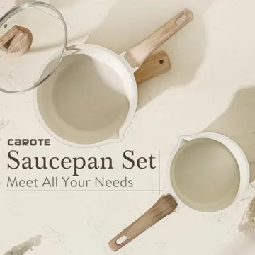 CAROTE Nonstick Sauce Pan Set PFOA Free Easy Clean
