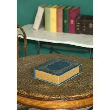 Decorative Vintage Book Shaped Trinket Storage Box - Blue