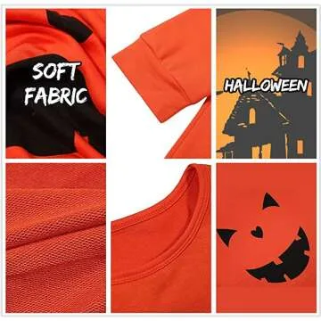 Womens Halloween Pumpkin Sweatshirts Pullover Cozy Style