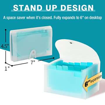 H4D Coupon Receipt Holder, 13 Pocket Accordion File Organizer, Durable and Compact