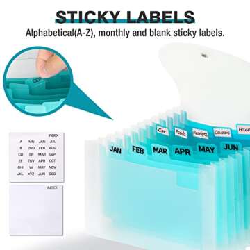 H4D Coupon Receipt Holder 13 Pocket Organizer Teal
