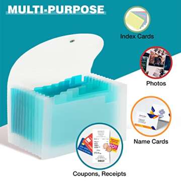 H4D Coupon Receipt Holder 13 Pocket Organizer Teal