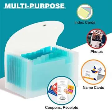 H4D Coupon Receipt Holder 13 Pocket Organizer Teal