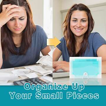 H4D Coupon Receipt Holder 13 Pocket Organizer Teal