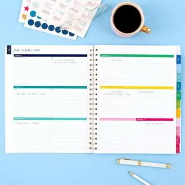 Emily Ley AT-A-GLANCE Planner 2024-2025 Academic | Weekly & Monthly Layout, Happy Stripe Design