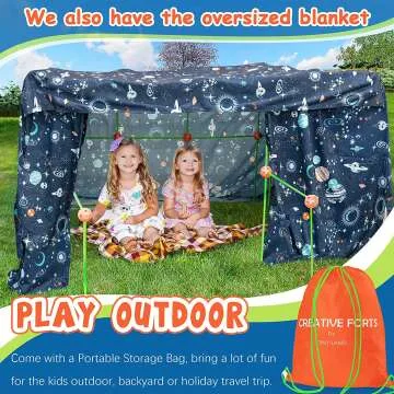 Tiny Land Fort Building Kit - 80 Pieces for Kids