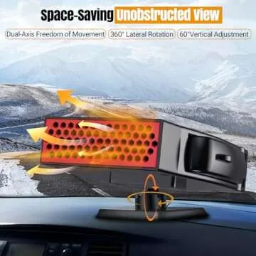 Car Heater, 12V 200W Portable Car Heaters and Defroster, Car Windshield Defogger and Defroster, Car Heater That Plugs into Cigarette Lighter, 2 In1 Fast Heating & Cooling Heater for All Cars