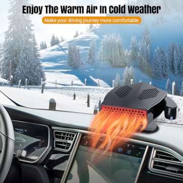 Car Heater, 12V 200W Portable Car Heaters and Defroster, Car Windshield Defogger and Defroster, Car Heater That Plugs into Cigarette Lighter, 2 In1 Fast Heating & Cooling Heater for All Cars