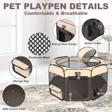 Aivituvin Portable Dog Playpen and Pet Tent for Travel