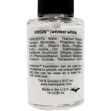 MANIC PANIC Dreamtone White Foundation for Goth Makeup - Oil-Free, Full Coverage Liquid Foundation &...