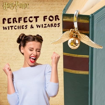 Harry Potter Metal Bookmark with Golden Snitch Charm