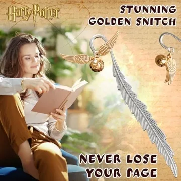 Harry Potter Metal Bookmark with Golden Snitch Charm