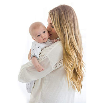 SwaddleDesigns Transitional Swaddle Sack with Arms Up Half-Length Sleeves and Mitten Cuffs, Small, 0-3 Months, 6-14 lbs, Heathered Gray Stripes (Arms Up Swaddle, Transition Swaddle Sleep Sack)