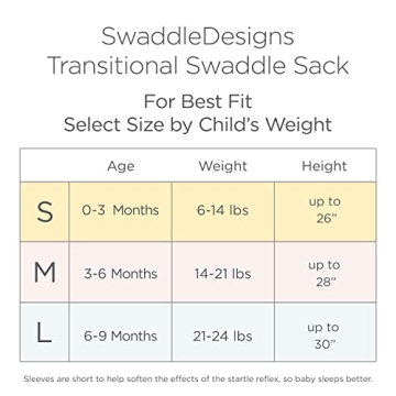 SwaddleDesigns Transitional Swaddle Sack with Arms Up Half-Length Sleeves and Mitten Cuffs, Small, 0-3 Months, 6-14 lbs, Heathered Gray Stripes (Arms Up Swaddle, Transition Swaddle Sleep Sack)